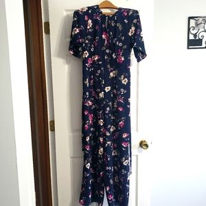 Nordstrom - Row A Navy Floral Jumpsuit